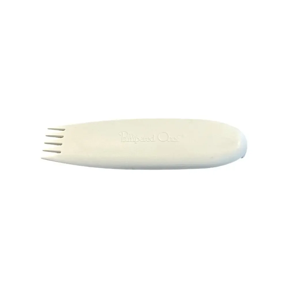 PAMPERED CHEF DOUBLE ENDED BAKER’S ROLLER #1485 W/ CRUST FORK DARK GREY 10 ¼”